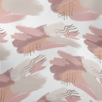 Watercolor Abstract Lines Lightweight Performance Linen