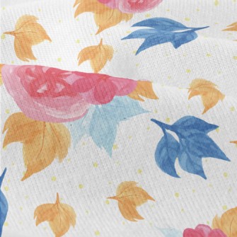 Smudged Flowers And Maple Leav Modern Jersey