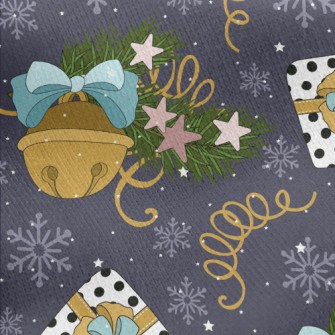 Ornate Decorative Bells Jersey Backed Fleece