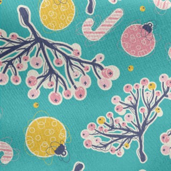 Special Bulb Japanese Flower Jersey Backed Fleece