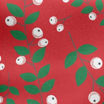 Plum Fruit Leaves Jersey Backed Fleece