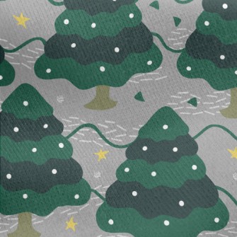 Dotted Christmas Tree Jersey Backed Fleece