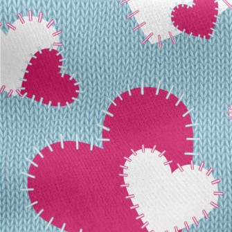 Decorative Yarn Hearts Jersey Backed Fleece