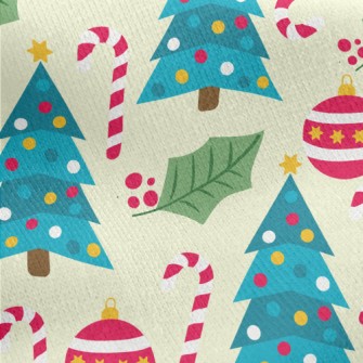 Candy Cane Christmas Tree Jersey Backed Fleece