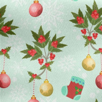 Christmas Red Hanging Ornament Jersey Backed Fleece