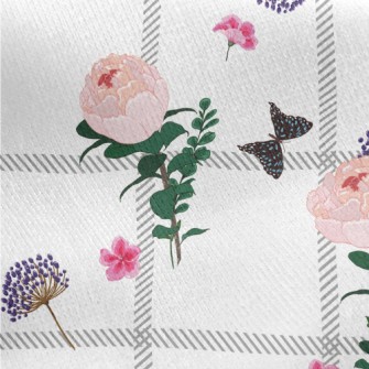 Beautiful Flowers And Butterfl Jersey Backed Fleece