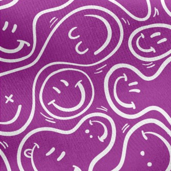 Distorted Smiley Face Jersey Backed Fleece