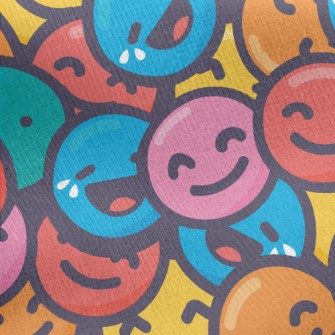 Stacked Emoticons Jersey Backed Fleece