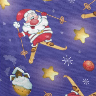 Santa Skiing Pongee