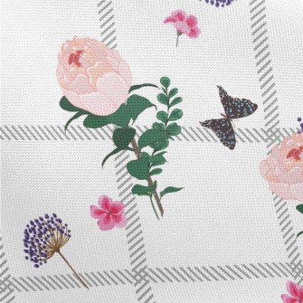 Beautiful Flowers And Butterfl Pongee