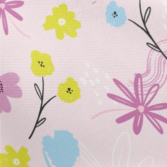 Cute Pink Flowers Pongee