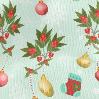 Christmas Red Hanging Ornament Stretch Jersey