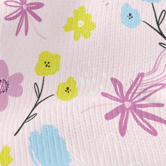 Cute Pink Flowers Stretch Jersey
