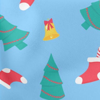 Bells Christmas Stocking Chris Lightweight Cotton Poplin