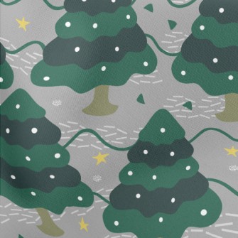 Dotted Christmas Tree Lightweight Cotton Poplin