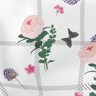 Beautiful Flowers And Butterfl Lightweight Cotton Poplin