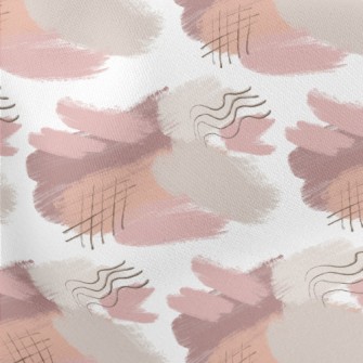 Watercolor Abstract Lines Lightweight Cotton Poplin