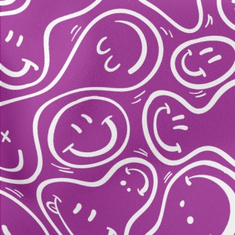 Distorted Smiley Face Lightweight Cotton Poplin