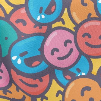 Stacked Emoticons Lightweight Cotton Poplin