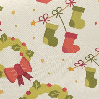 Christmas Decoration Wreath Midweight Cotton Poplin