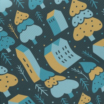 Forest And Apartment Midweight Cotton Poplin