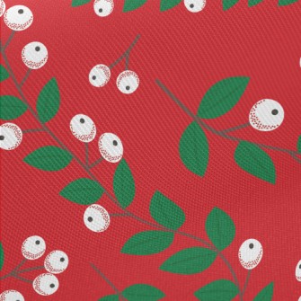 Plum Fruit Leaves Midweight Cotton Poplin