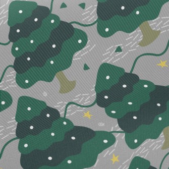 Dotted Christmas Tree Midweight Cotton Poplin