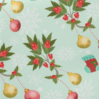 Christmas Red Hanging Ornament Midweight Cotton Poplin