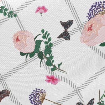 Beautiful Flowers And Butterfl Midweight Cotton Poplin