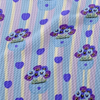 Violet Flower Pot Birdseye Piqué