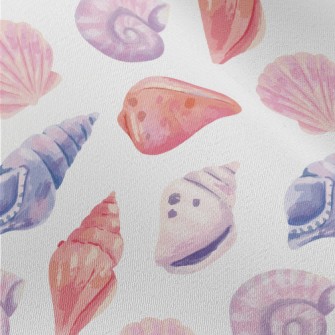 Watercolor Hand Painted Shells Chiffon