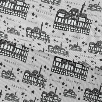 Sarajevo Street Scene Waterproof Oxford