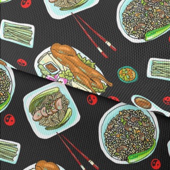 Chinese Cuisine Doodle Waterproof Oxford
