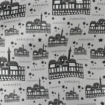 Sarajevo Street Scene Waterproof Canvas