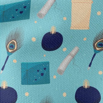 Peacock Feather Pen And Writin Waterproof Canvas