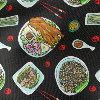 Chinese Cuisine Doodle Waterproof Canvas