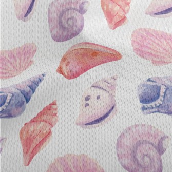 Watercolor Hand Painted Shells Athletic Mesh Flat Back