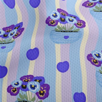 Violet Flower Pot Athletic Mesh Flat Back