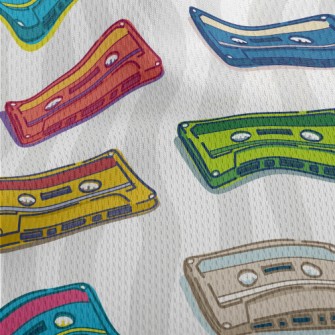 Retro Color Cassettes Athletic Mesh Flat Back