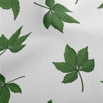 Cartoon Green Leaves Athletic Mesh Flat Back