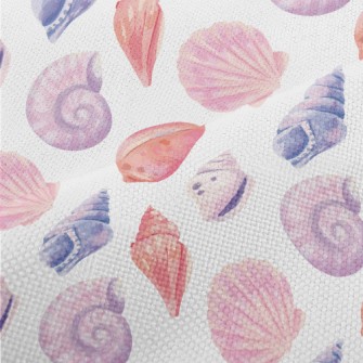 Watercolor Hand Painted Shells Performance Linen