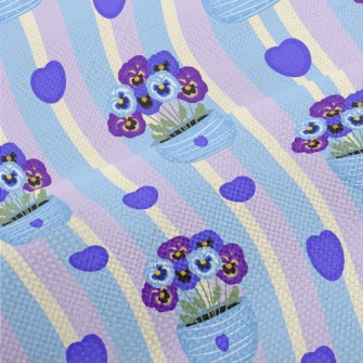 Violet Flower Pot Performance Linen