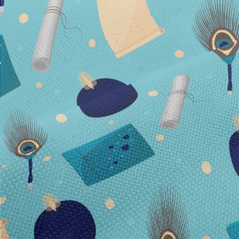 Peacock Feather Pen And Writin Performance Linen