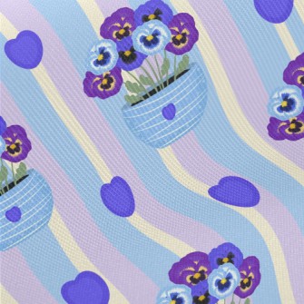 Violet Flower Pot Twill