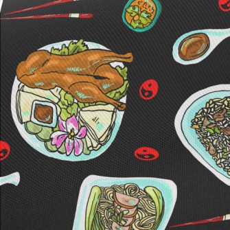 Chinese Cuisine Doodle Twill