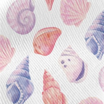 Watercolor Hand Painted Shells Standard Corduroy