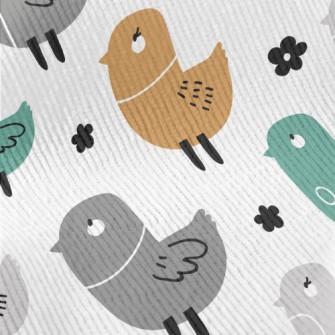Colorful White-eyed Bird Standard Corduroy