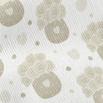 Beige Roses Standard Corduroy