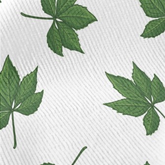 Cartoon Green Leaves Standard Corduroy
