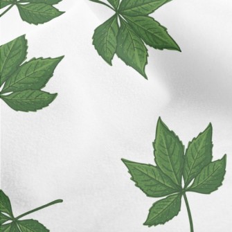 Cartoon Green Leaves Micro Fleece